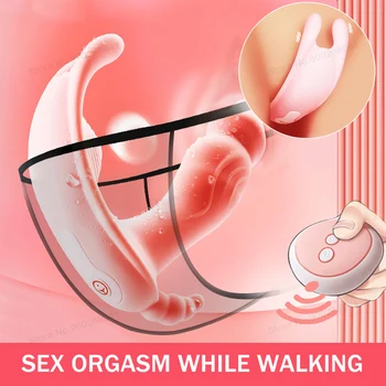 Kablosuz Uzaktan Kumanda Yapay Penis Vibratörler Kadınlar için Külot Klitoris Stimülatörü Yetişkin 18 Seks Makinesi Kadın Masturbator Vajina Oyuncak