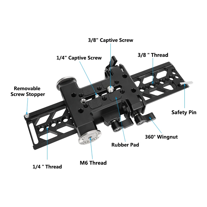 HDRIG Hızlı Bırakma Plakası 15mm Çift Çubuk Adaptörü Sabitleyici Aksesuarları Gimbal Plaka QR Taban Plakası Kiti - 3
