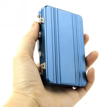 Yeni Alüminyum saklama kutusu İş KİMLİK Kredi kart tutucu Mini Bavul Banka Kartı kutu tutucu Takı Çantası Organizatör Dikdörtgen