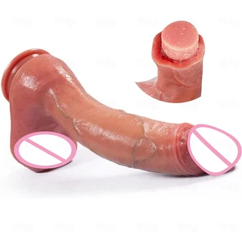 Büyük Yapay Penis 10 İnç Gerçekçi Yapay Penis Cilt Gibi Hissediyor Büyük Yapay Penis Güçlü Vantuz ile Penis Seks çiftler için oyuncaklar Kadın Eşcinseller
