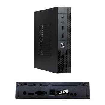 Siyah ITX Bilgisayar Kasası QX02 Mini Masaüstü Kasa Endüstriyel Kontrol SECC