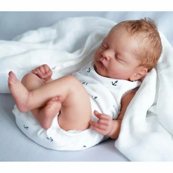18 İnç Sam El Yapımı babypoppen 3D Boyalı Köklü saç Gerçekçi Gerçekçi Bebe Reborn Yumuşak Silikon Vinil Reborn Bebekler