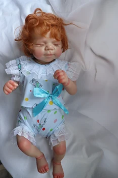 Pascale Kızıl Saçlı Zaten Bitmiş Yeniden Doğmuş Bebek Bebek Sanat Doll100 % El Yapımı Elbise Bebekler Çocuklar İçin