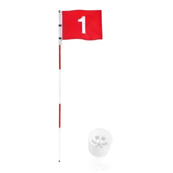 Golf Flagsticks Bayrakları Delik Kutuplu Bardak Seti Taşınabilir 5 Bölüm Uygulama Golf Pin Kutup Bayrakları Yard Bahçe Eğitim