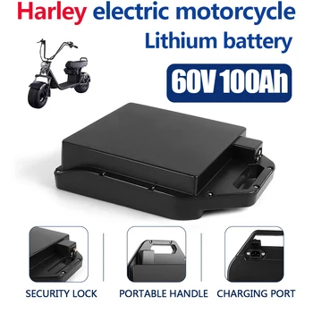 Çıkarılabilir Su Geçirmez Pil 60V100ah Harley Elektrikli Araç Elektrikli Scooter Lityum Pil + + ücretsiz Kargo