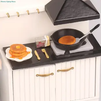 1 Takım 1: 12 Evcilik Minyatür Bal Muffin demir tava Çatal Tereyağı Mutfak Modeli Mutfak Pişirme Dekor Oyuncak