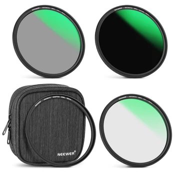 Neewer 4 in 1 Manyetik Lens filtre kiti içerir Nötr Yoğunluk ND1000 Filtre, MCUV Filtre, CPL Filtre ve Manyetik Adaptör Halkası