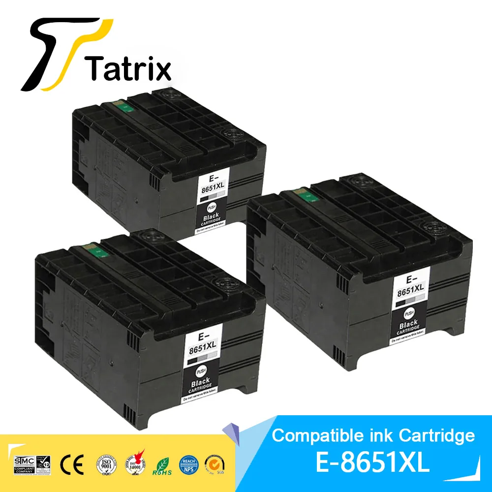 Tatrix T8651XXL T8651XL T8651 8651 Premium Siyah Uyumlu Yazıcı Mürekkep Kartuşu için Epson WorkForce Pro WF-M5191 WF-M5693 - 0