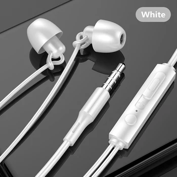 Kulaklıklar Kulak Kulakiçi Kablolu Anti-gürültü Ultra yumuşak 3.5 mm Mic Kulaklık Gürültü iPhone Samsung Huawei Xiaomi