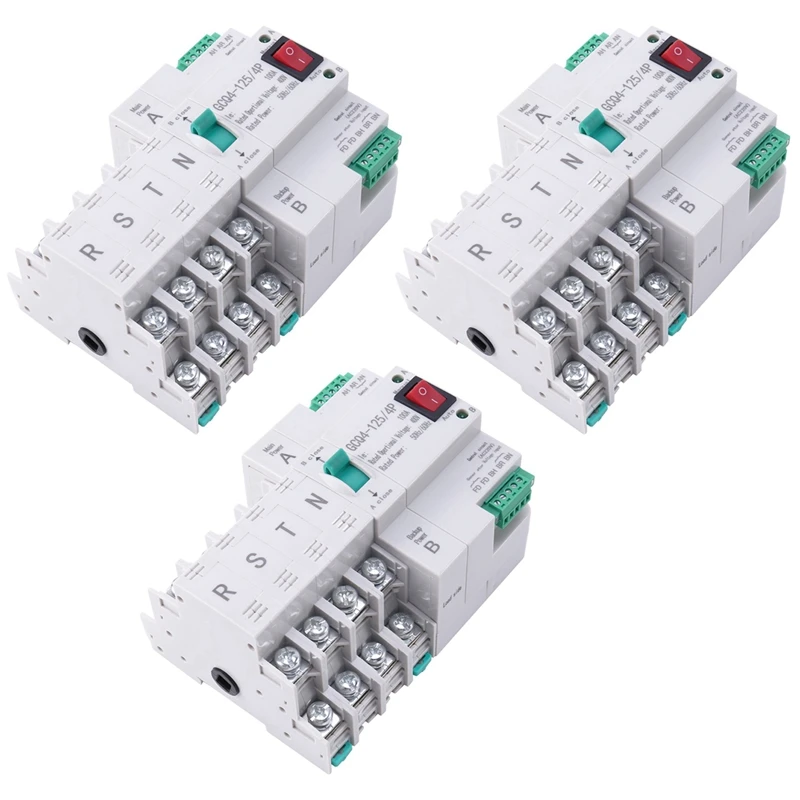 3X MCB Tipi Çift Güç Otomatik Transfer Anahtarı 4 P 100A ATS Devre kesici Elektrik Anahtarı - 0