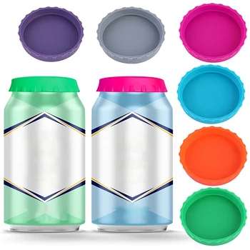 1 Adet Soda Kapağı Kapakları Çok renkli İçecek Can Koruyucu Silikon Kapakları Bira şişe kapağı Teneke Kutu Soda Kok Sızdırmaz Kapak