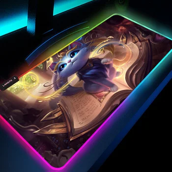 Kedi Masa Halı fare altlığı League of Legends klavye matı led ışık Arkadan Aydınlatmalı Oyun bilgisayar masası Dekorasyon Fare Mat RGB Özel