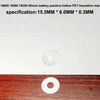 100 adet / grup 16650 16340 lityum pil pozitif içi boş içi boş yalıtım contası mason PET plastik mat DIY aksesuarları 15.5 * 8.0 MM