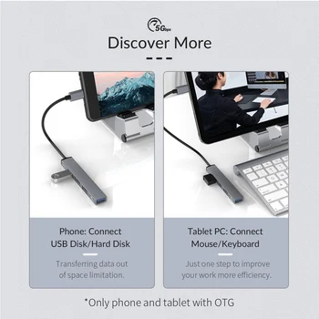 ORICO Tip-C USB Hub Adaptörü Multiport Genişletici Bilgisayar Konektörü