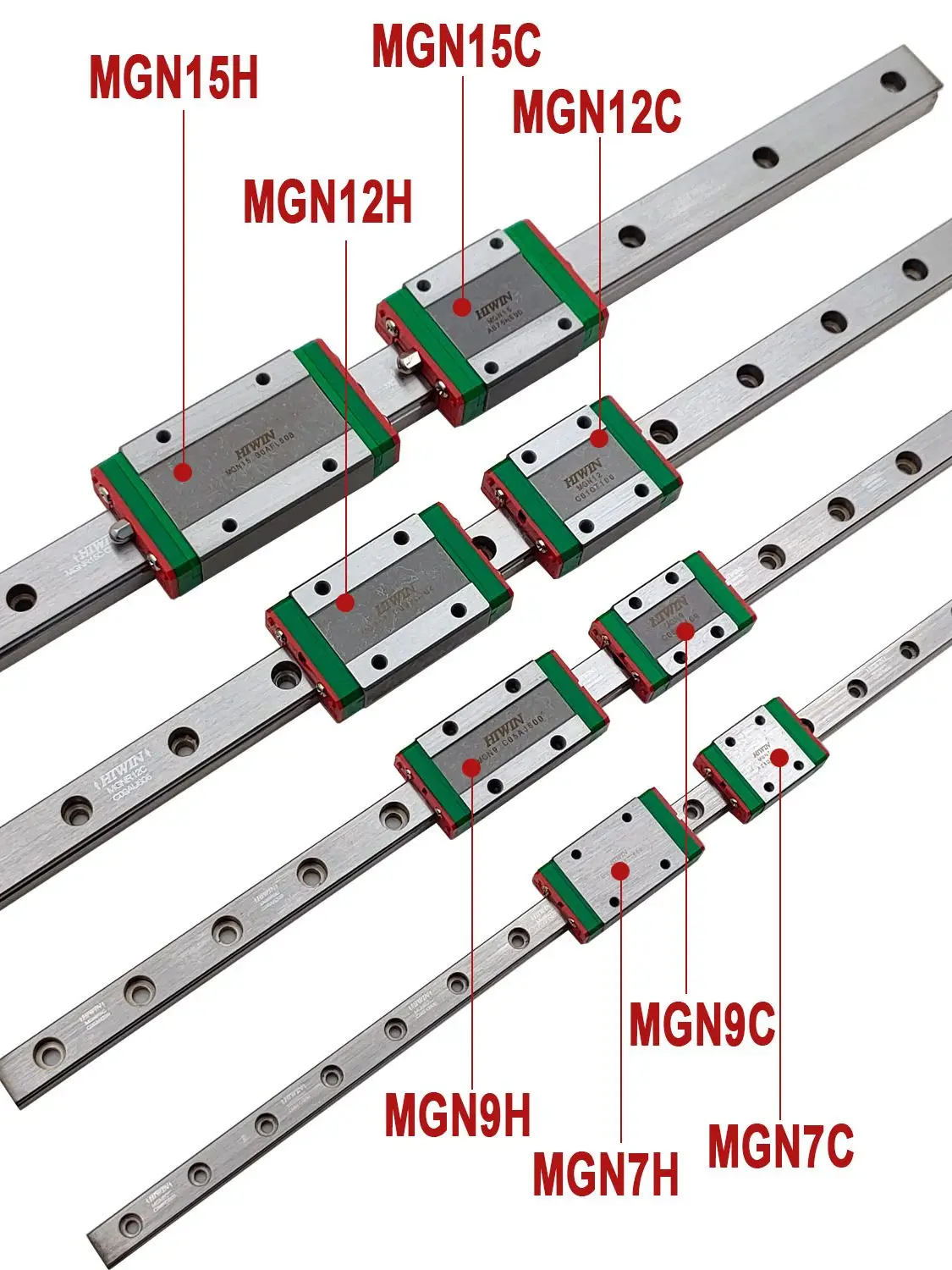 Orijinal Hıwın mini Lineer kılavuz raylar blok taşıma MGN12H MGN9H MGN12C MGN15C MGN7H MGN9H MGN12H MGN15H 3D Yazıcı parçası CNC - 2