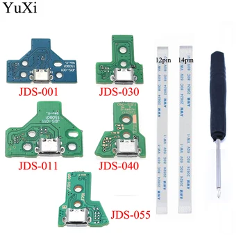 YuXi ıçin PS4 Pro Slim Denetleyici şarj Soketi Bağlantı Noktası devre JDS 030 040 12 14 Pin Güç Flex Kablo
