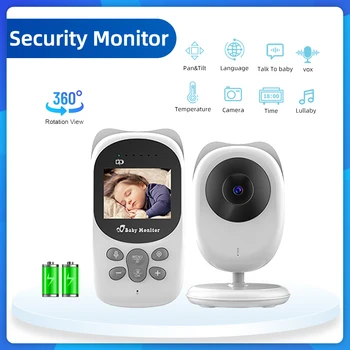 LCD Akıllı bebek kamerası 2.4 İnç Ev Güvenlik Düşük Güç Kablosuz Sesli İnterkom Sıcaklık Hatırlatma Güvenlik Koruma Monitörü