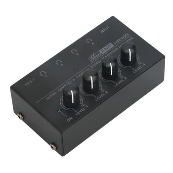 HA400 Ultra Kompakt ses amplifikatörü 4 Kanal Mini O stereo kulaklık Amplifikatör Güç Adaptörü ile AB Tak Adaptörü