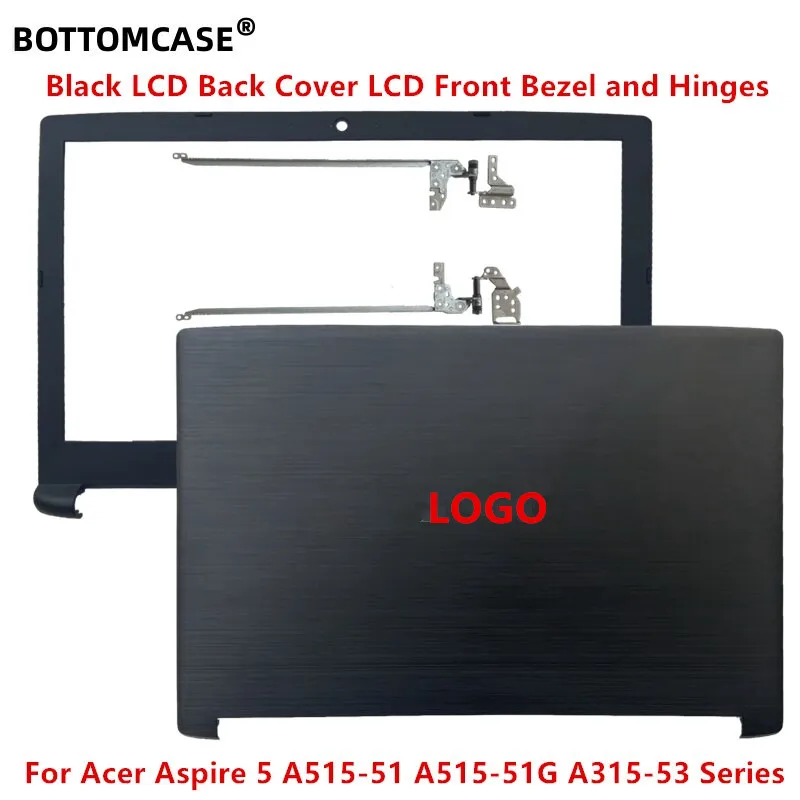 Acer Aspire 5 A515-51 A515-51G A315-53 serisi Laptop LCD arka kapak / LCD Çerçeve / LCD Menteşeler İçin BOTTOMCASE® siyah Yeni - 0