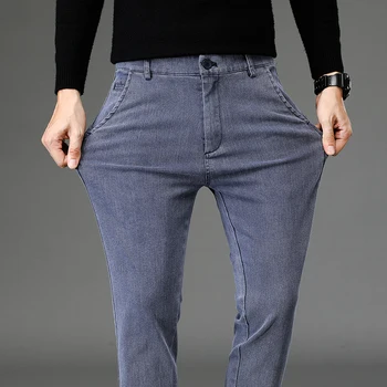 2022 Yeni Sonbahar Tasarım gündelik erkek pantolonları İnce Pamuklu Pantolon Düz Pantolon Erkek Moda Streç İş Erkekler Artı Boyutu 28-38