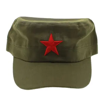 Çin Çin Unisex Retro pamuk Vintage askeri şapka yeşil düz ordu kap devriye