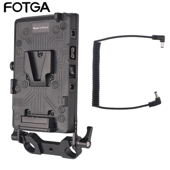 FOTGA V Montaj Pil Plakası Adaptörü V Kilit Pil Hızlı Şarj 15mm Çubuk Kelepçe Ayarlanabilir Kol D-Tap Yayın SLR HD Kamera