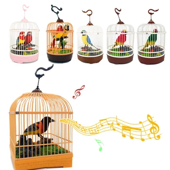 Simülasyon Elektrikli Kuş Şarkı Oyuncaklar Kuş Kafesi Süs çocuk oyuncağı Ses Kontrolü Kuş Elektronik Evcil Hayvanlar Konuşan Papağan Çocuklar Hediye