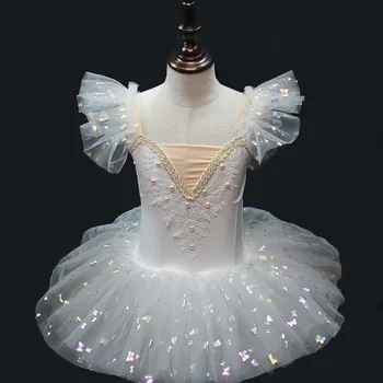 Yeni Profesyonel Bale Tutu Kızlar Beyaz Tabağı Gözleme Tutu Balerin Parti Elbise Yetişkin Kadın Çocuk Çocuk Bale dans kostümü