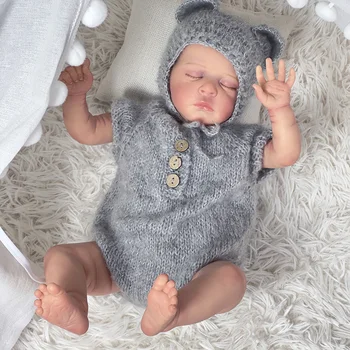 19 inç Yenidoğan Bebek Boyutu Zaten Bitmiş Yeniden Doğmuş Bebek Bebek 3D Cilt El Detaylı Boyalı Cilt Görünür Damarlar