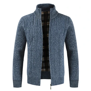 Sonbahar Kış 2023 Erkek Kazak Moda Marka Rahat Kazak Standı Yaka Hırka Erkek Çizgili İnce Örme erkek Sweatercoat