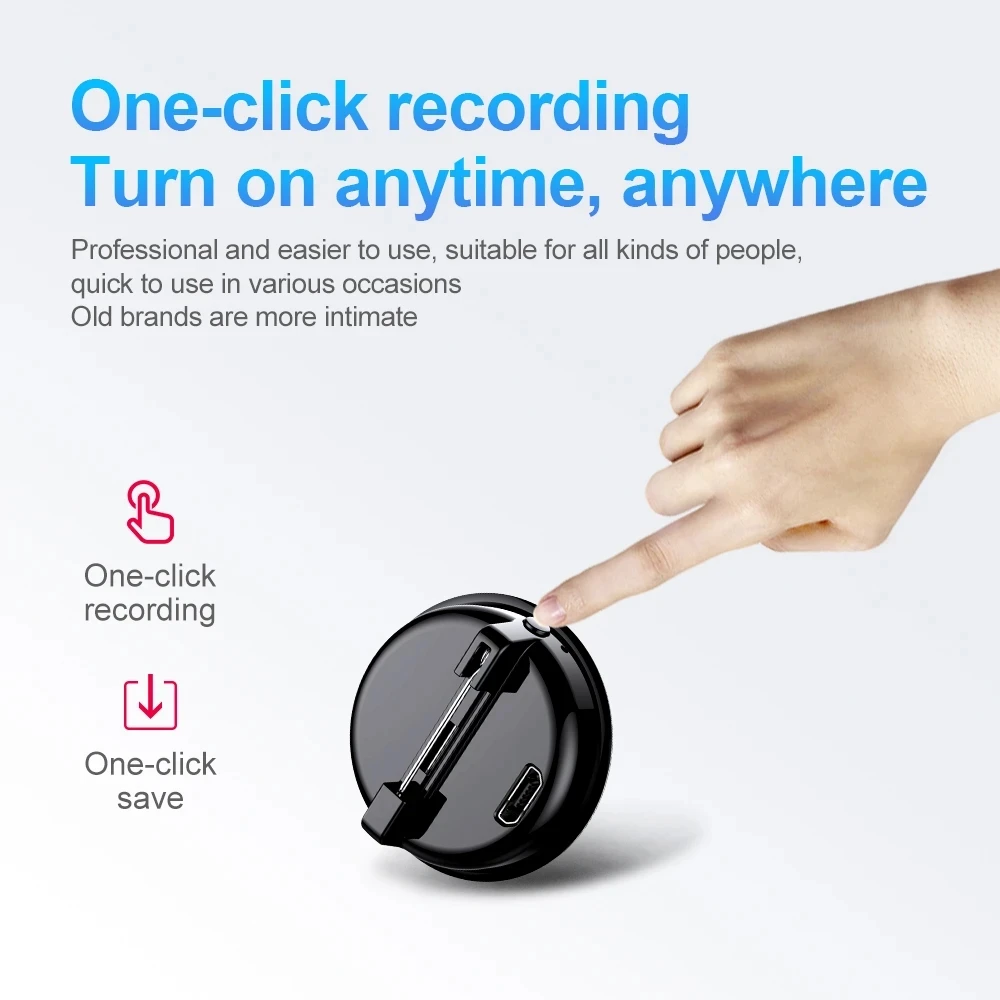 Mini Dijital Ses Kaydedici Mikro Broş Ses Kaydedici Profesyonel Uzun Mesafe Ses Kayıt MP3 Çalar Kulaklık 8/32 GB - 2