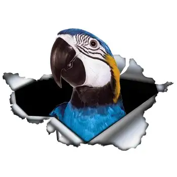 Yaratıcı Çıkartmaları Yırtık Metal Papağan DIY Araba Çıkartmaları Moda Çıkartması Araba Aksesuarları Oto Dekorasyon VAN RV,13cm * 9cm