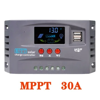 Güneş şarj kontrol cihazı MPPT 30A 20A 10A Çift USB lcd ekran 12V 24V Otomatik Güneş hücre paneli Şarj Regülatörü Yük Araçları