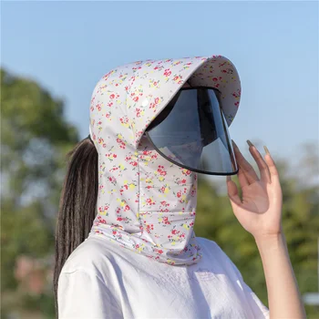 Kendinden Üretilen ve Satılan Güneş Koruyucu Şapka Güneşlik Tam Yüz Koruma Kadın Rüzgar Geçirmez Kum Maskesi Anti Sivrisinek Catkin