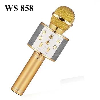 FGHGF mikrofon WS858 Bluetooth Kablosuz Kondenser Sihirli Karaoke Mikrofon Cep Telefonu Çalar MİC Hoparlör Kayıt Müzik