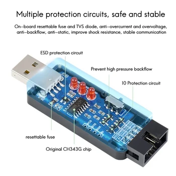 Waveshare Endüstriyel Sınıf USB TTL Dönüştürücü CH343G Seri Port Dönüşüm Modülü Desteği 5 V / 3.3 V Seviye Dönüşüm Devresi