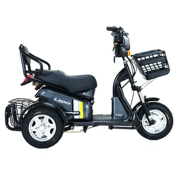 48 / 60V12 / 20A Elektro Üç Tekerlekli Bisiklet 600-1000W Lityum Pil Hareketlilik Scooter Yüksek Karbonlu Çelik Dörtlü Şok Emme