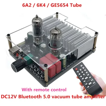 DC12V Bluetooth 5.0 6A2 / 6K4 / GE5654 vakumlu tüp TDA7377 35W*2 ses amplifikatörü Kayıpsız USB Çalar Uzaktan Kumanda İle