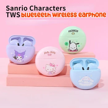 Miniso Sanrio Cinnamoroll Kuromi TWS Sevimli Bluetooth Kablosuz Kulaklık HD HiFi HelloKitty karikatür kulaklık öğrenciler çocuklar moda