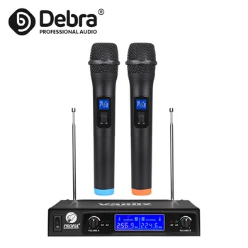Debra V3002 VHF 2 El Kablosuz Mikrofon Sistemi Şarkı Karaoke Aile Toplama konuşma