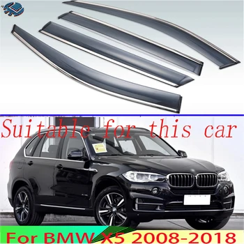 BMW için X5 2008-2018 Plastik Dış Visor Havalandırma Tonları Pencere Güneş Yağmur Guard Saptırıcı 4 adet 2010 2012 2013 2014 2015 2016 2017