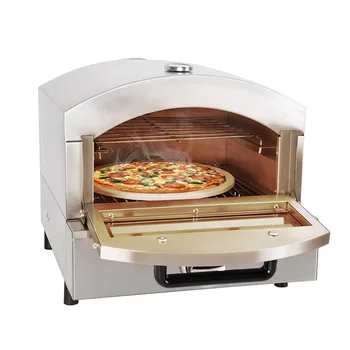 1800W Taşınabilir pizza fırını Masaüstü Elektrikli Pizza Makinesi Açık pizza fırını Paslanmaz Çelik pizza fırını