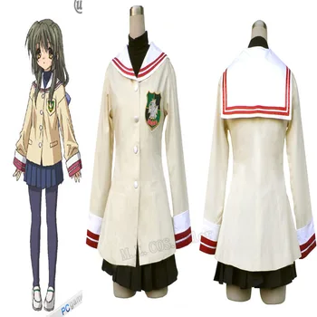 Clannad Fuko Ibuki Cosplay Kostüm okul üniforması Tam SET lise birinci sınıf