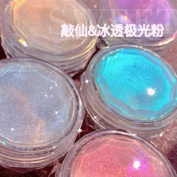 1 Kutu Aurora Şeffaf Tırnak Tozu Toz Parlak Bukalemun Pigment Mermaid Ayna Krom Nail Art Dekorasyon Malzemeleri Glitter U # K