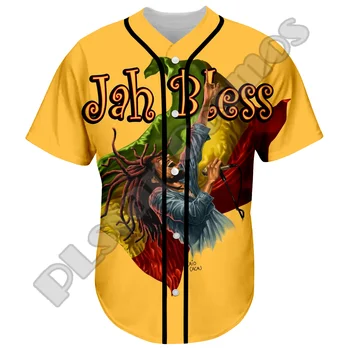 NewFashion Bob Marley Rastafari Aslan Vintage Reggae Retro Dövme 3DPrint Harajuku Yaz beyzbol gömlekleri Jersey Kısa Kollu 10