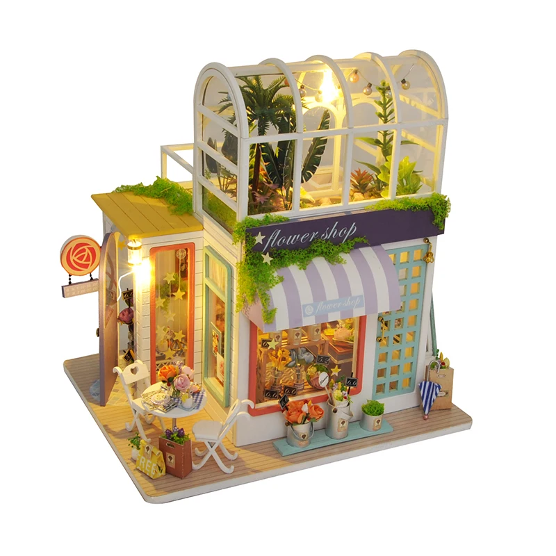 DIY Dollhouse Ahşap Bebek Evleri Minyatür Dollhouse Kiti Mobilya Casa Müzik Led Oyuncaklar Çocuklar için doğum günü hediyesi - 2