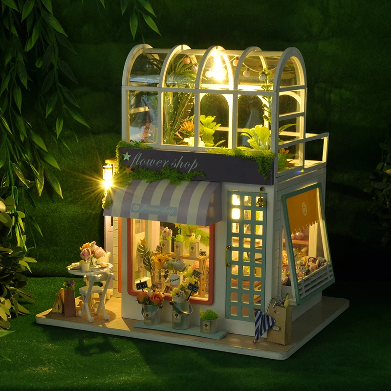 DIY Dollhouse Ahşap Bebek Evleri Minyatür Dollhouse Kiti Mobilya Casa Müzik Led Oyuncaklar Çocuklar için doğum günü hediyesi - 4