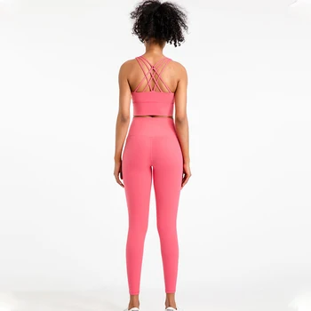 Wyplosz Spor Giyim Üst Kadın Eşofman Spor spor giyim seti Yoga Seti Tulum Dikişsiz Nervürlü Tayt Spor Sutyeni Pantolon