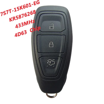 AK018042 Orijinal PN 7S7T15K601EG Ford İçin Akıllı Uzaktan Anahtar 3 Düğme 433MHz 4D63 Çip FCC ID KR5876268 Bayi No.