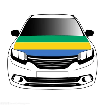 Gabon bayrağı araba Kaputu kapağı 3. 3x5ft / 5x7ft %100 polyester, araba kaputu afişi